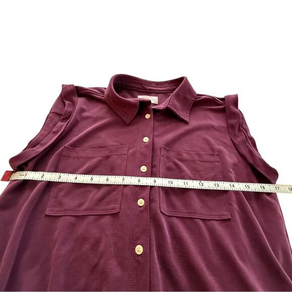 Lou & Grey Burgundy Sandwashed Sleeveless Romper size small - Picture 5 of 9